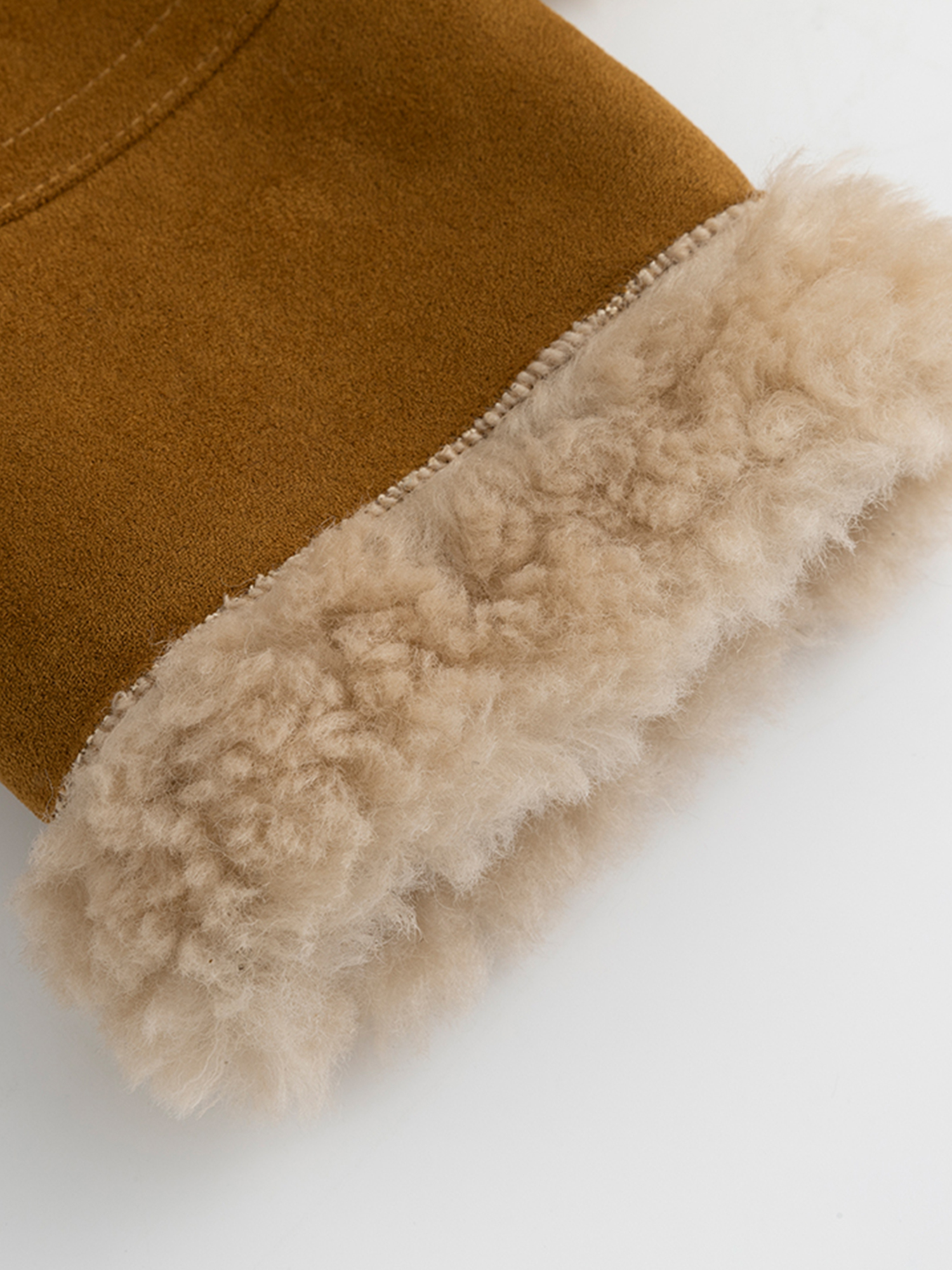 FLAVOR Womens Wool Shearling Bomber Faux Leather Jacket Warm Winter Coat Brown WXGX25-3 