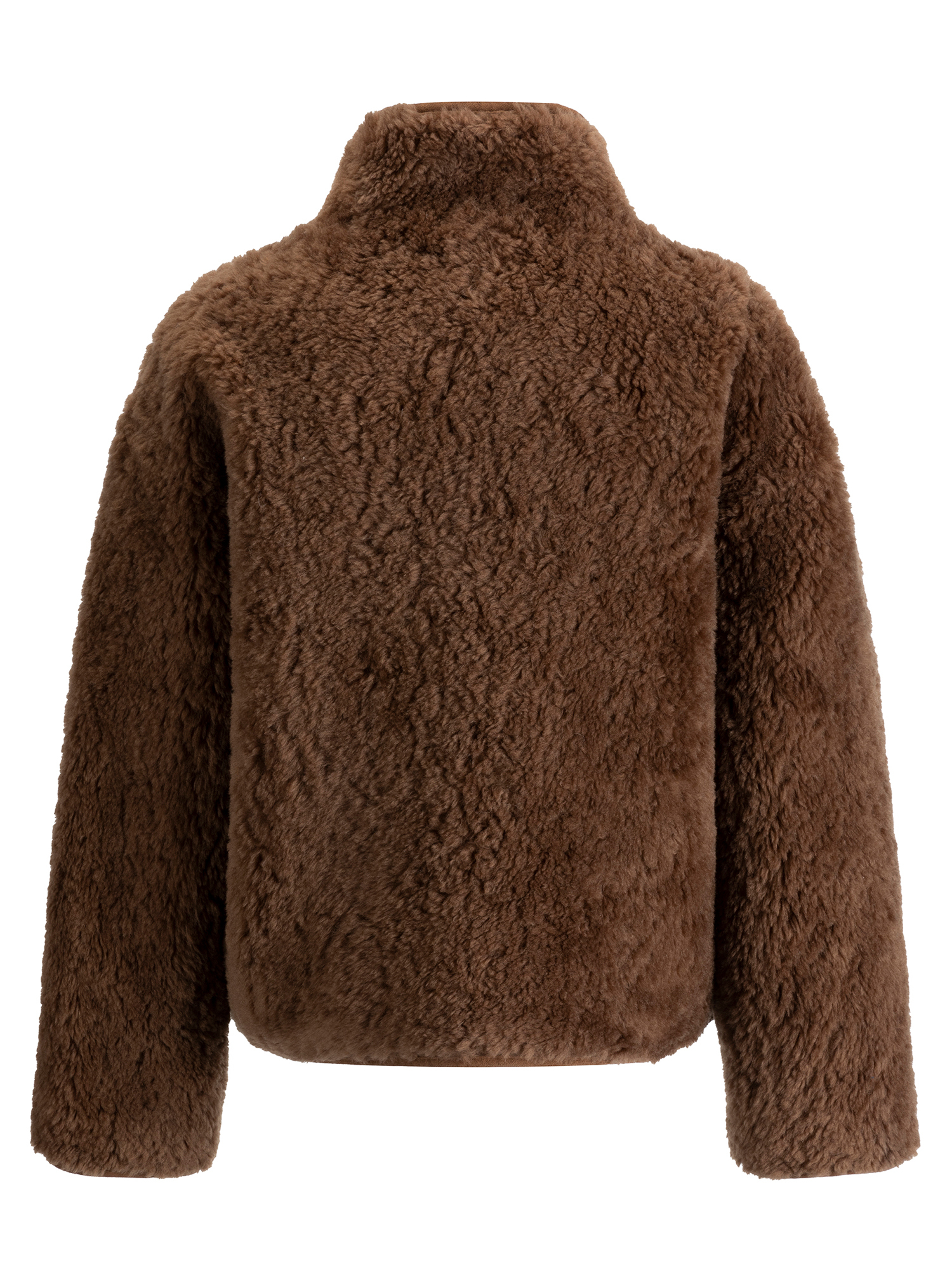 FLAVOR Womens Reversible Shearling Faux Leather Jacket Winter Casual Stand Collar Coats WXGX25-4 