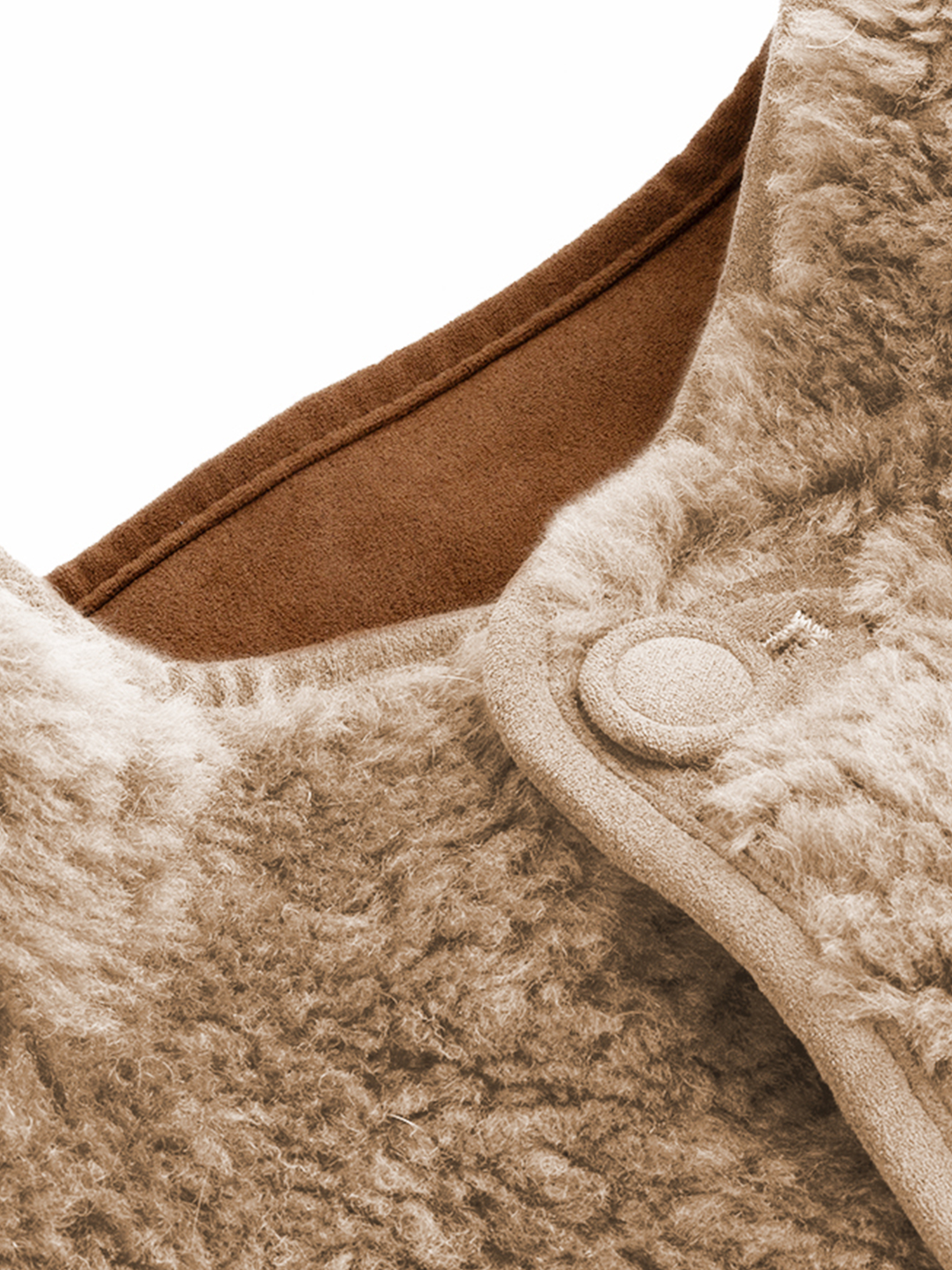 FLAVOR Womens Reversible Shearling Faux Leather Jacket Winter Casual Stand Collar Coats WXGX25-4 