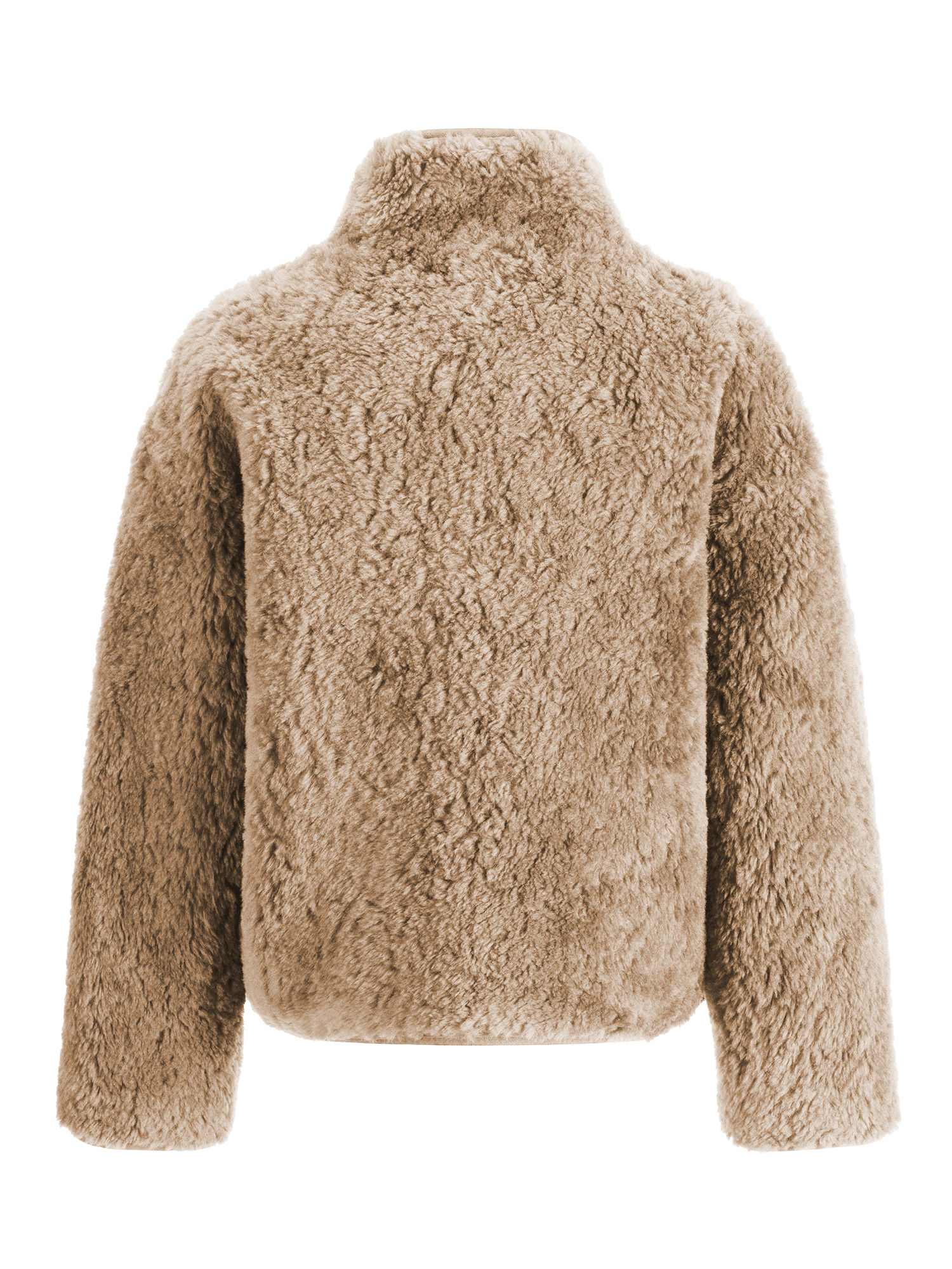 FLAVOR Womens Reversible Shearling Faux Leather Jacket Winter Casual Stand Collar Coats WXGX25-4 