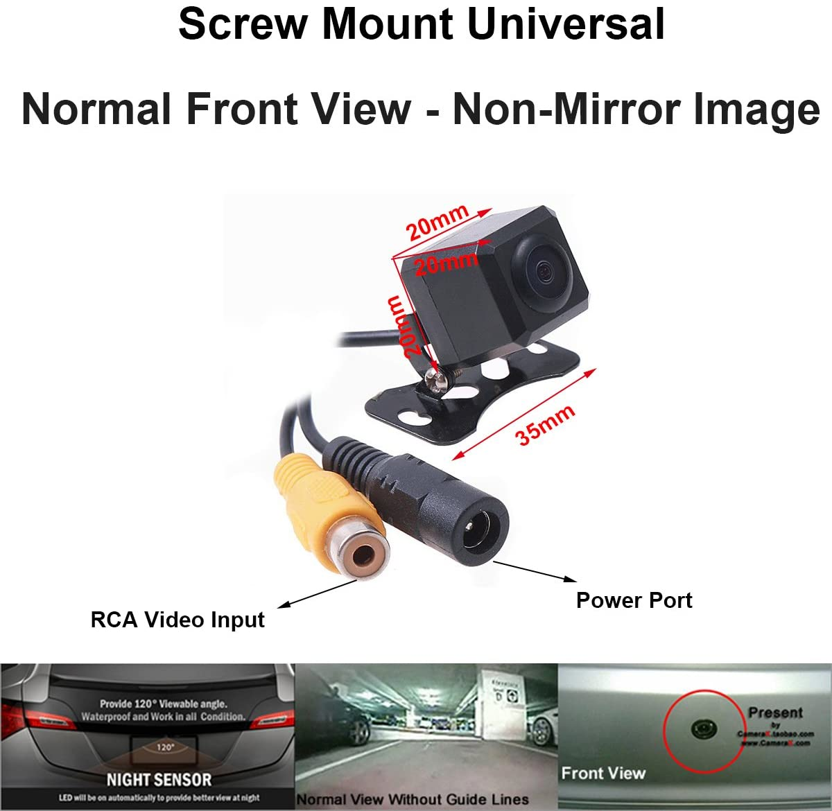 Car Auto Front View Camera Forward Cam Screw Bumper Mount