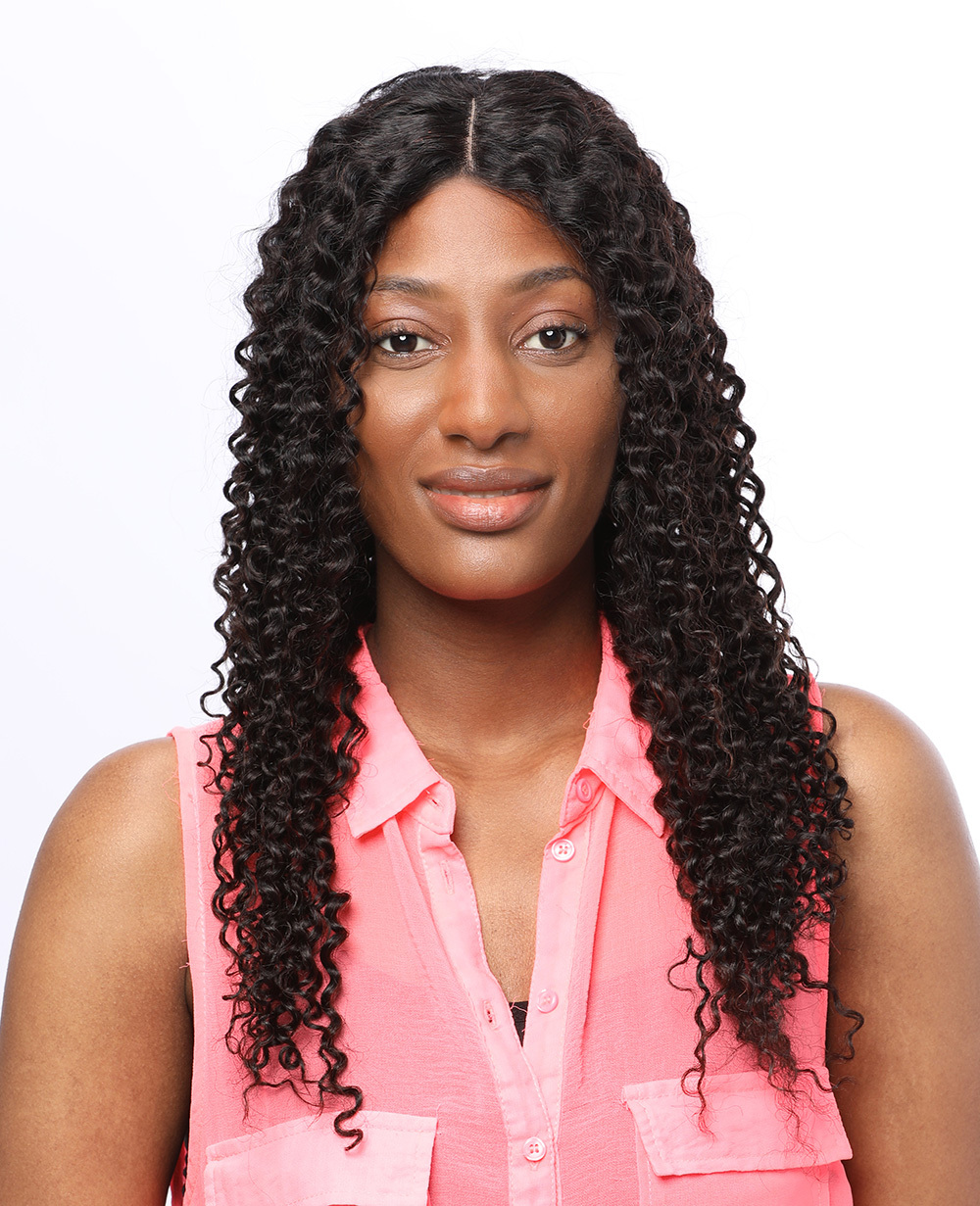 24inch Black curly wigs Lace Front Wigs 100% human Remy ...