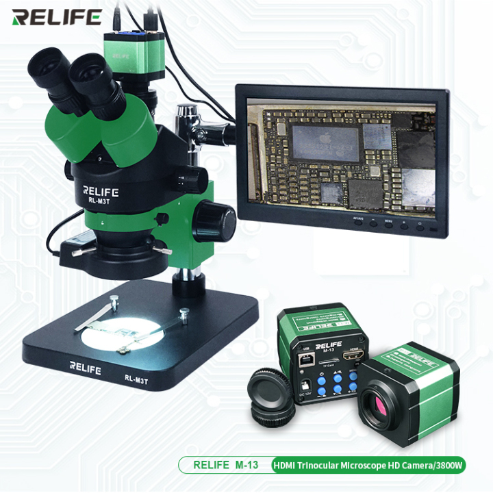 RELIFE RL-M3T-B1+M13 38 Megaplxed HDMI Camera + HDMI Screen 0.7-4.5x