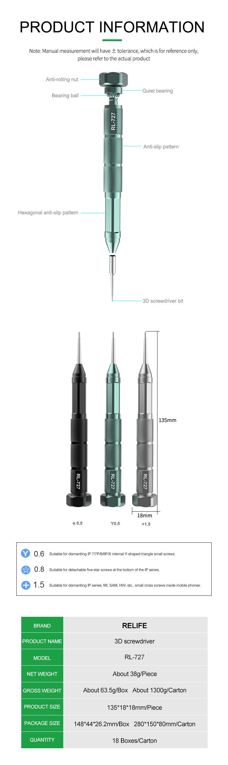 RELIFE RL-727D 3D Extreme Edition Screwdriver RELIFE RL-727D 3D Extreme Edition Screwdriver