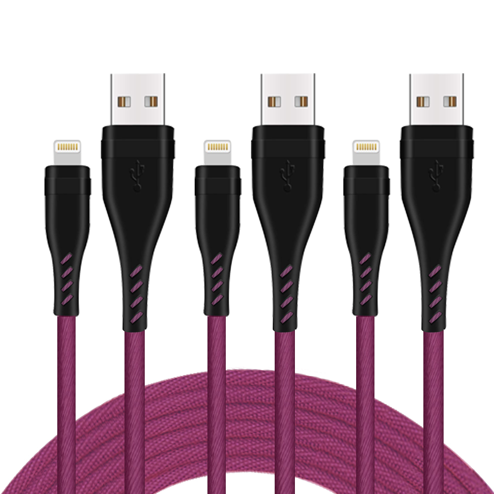Lightning Cable iPhone Charger Cables 3Pack USB Syncing Data and Nylon Braided Cord Charger for iPhoneX Xr 8 8Plus 7 7Plus 6 6Plus 6s 6sPlus 5 5s 5c SE and More 1588233352676 0