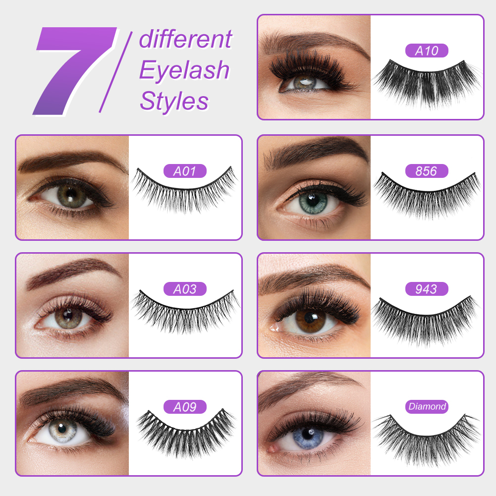 Bestidy Magnetic Eyelashes with Eyeliner,16 Pairs Upgraded Reusable Magnetic Eyeliner and False Lashes Kit with Tweezers,Easy to Apply and No Glue Needed