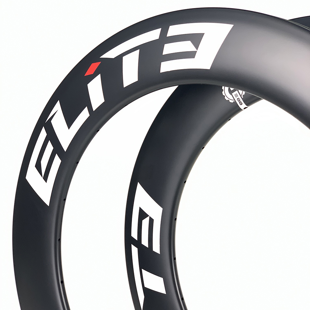 Elitewheel road bike rims full carbon fiber rims 88mm depth disc brake