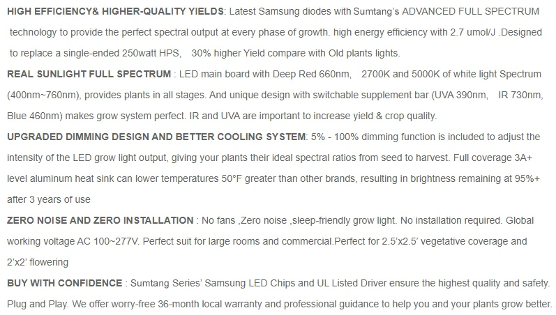 720W Samsung lm301h UV IR full spectrum high power LED grow light 