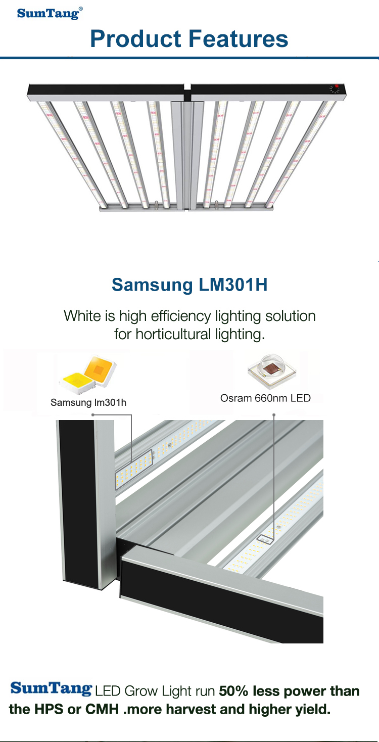 1000W Samsung lm301h UV IR full spectrum high power LED grow light 