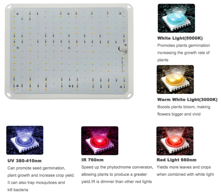 Spectrum control dimming LED grow light board 2835 LEDs chip 100W quantum led plant grow light with remote-controller 