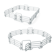 Volnau 16 Pcs Corral Fencing Panel Accessories Playset Includes 4 Gates Fences Farm Figures Barn Animals for Toddlers Kids Preschool Educational Sets, BPA Free (16 Pcs Silver Fences) …