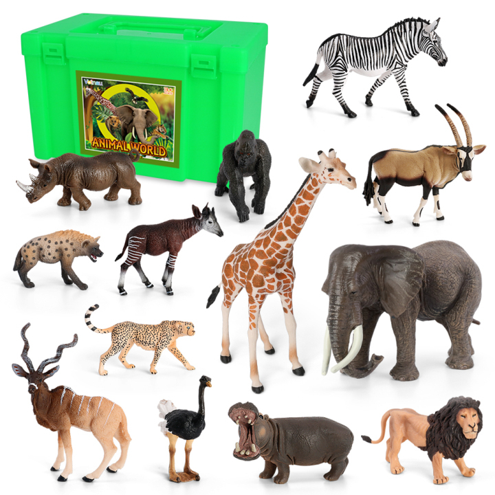 Volnau 13 Pcs Africa Animals Animal Figurines Toys Figures for Kids