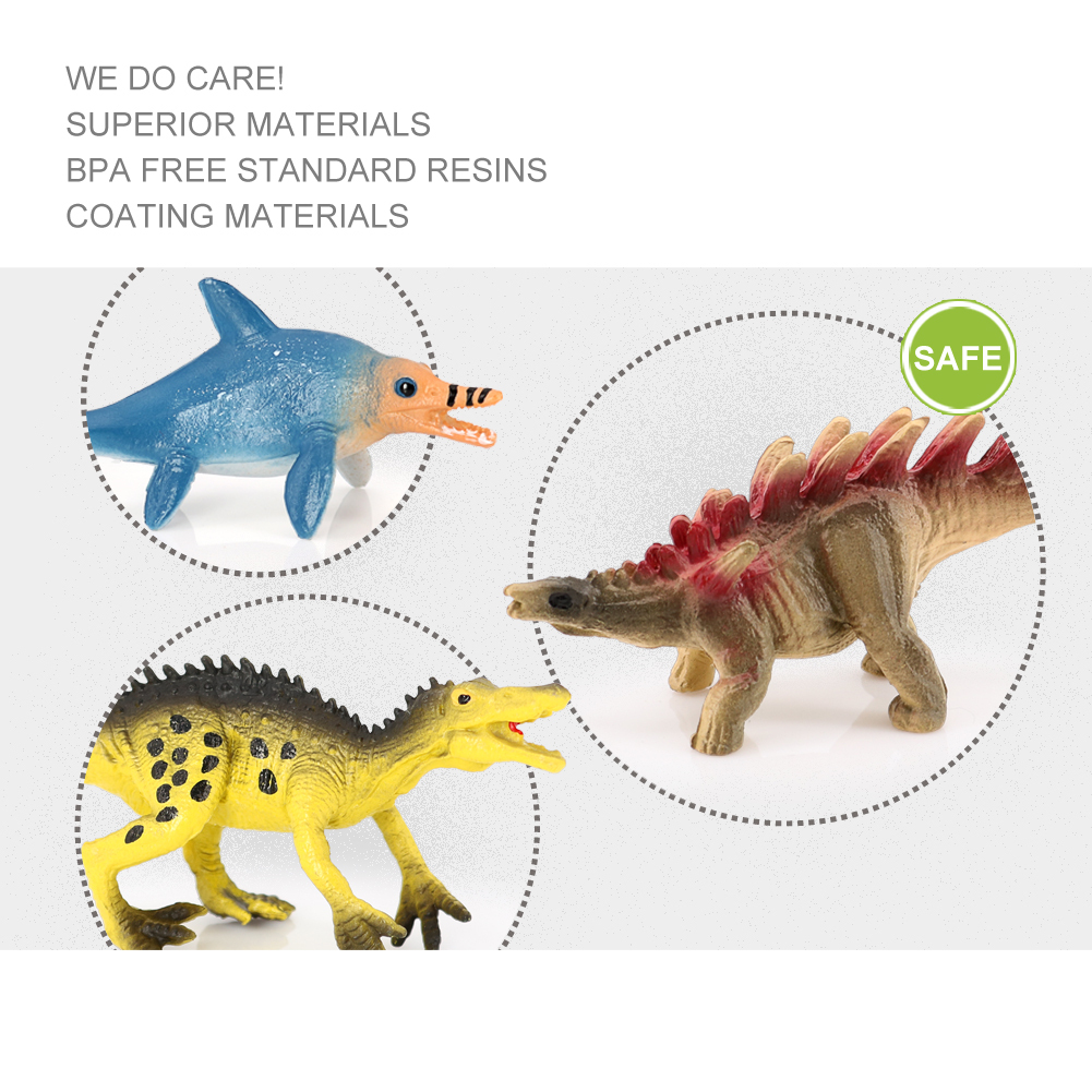 12 Mini Plastic Dinosaurs Kids Toys Triceratops T Rex Brachiosaurus Figure 
