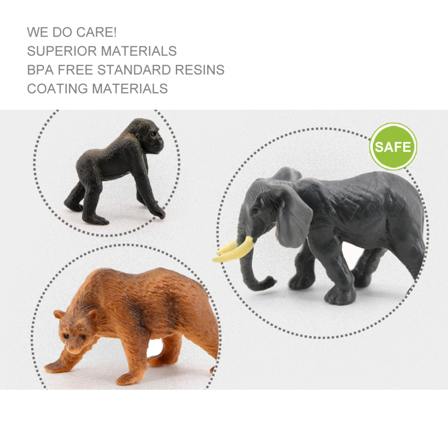 Volnau 12PCS Mini Safari Animal Toys Wild Animal Figurines Miniature