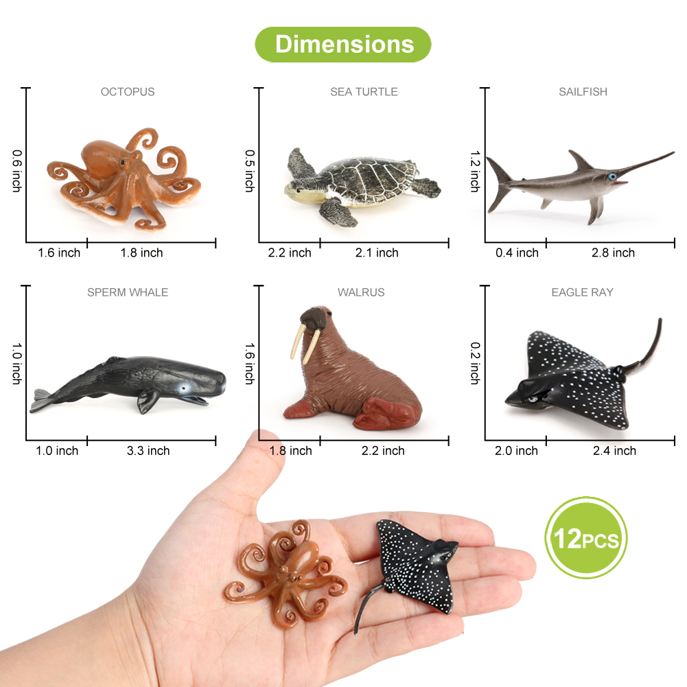 38 Assorted Mini Sea Creatures Toys Set New HAFUZIYN Ocean Sea Animal 