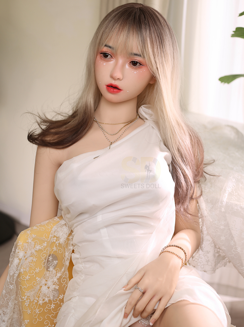 Wholesale Silicone Love Doll 166cm Slim Japanese Girl Doll Abby Asian Cute Sex Dolls in White Dress Asian Real Doll Sexy 166cm Realistic Silicone Sex Doll Fine Love Doll