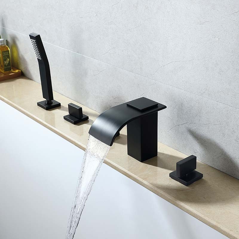 Roman Bathtub Faucet Waterfall 3 Handles 5 Holes Widespread Himylen