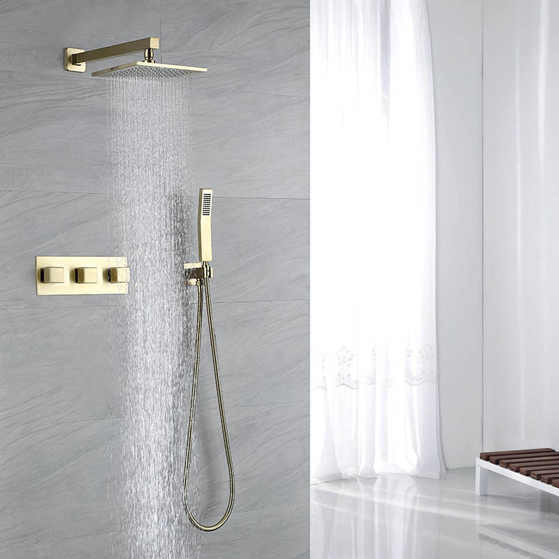 Rainfall Shower Faucet Brushed Gold 10 Shower System Shower Fixtures