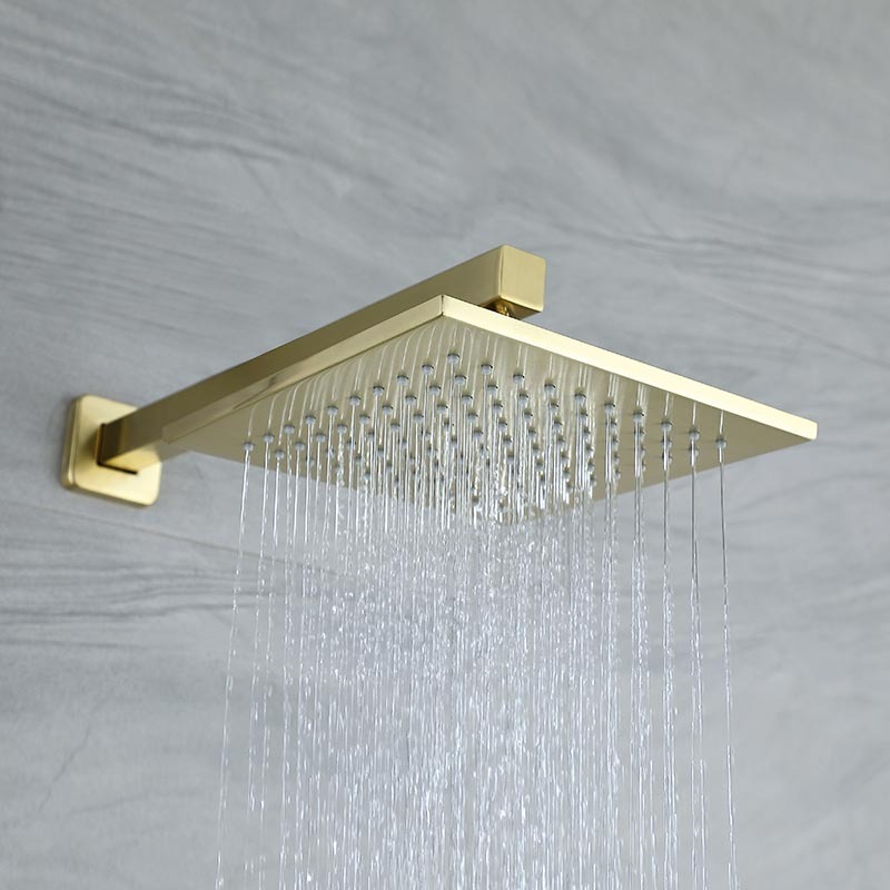 Rainfall Shower Faucet Brushed Gold 10 Shower System Shower Fixtures Rough-in Valve Included ...