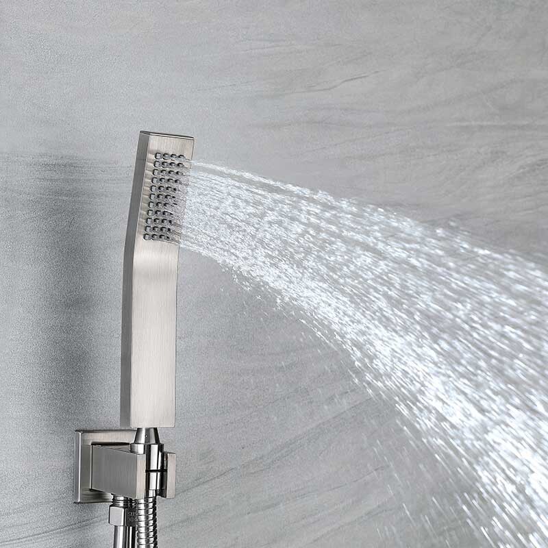 Waterfall Tub Shower Combo Faucet 3 Way Shower System Silver Himylen