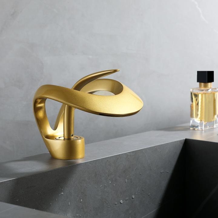Himylen Modern Elegant Black Waterfall Bathroom Sink Faucet with Single  Hole Solid Brass