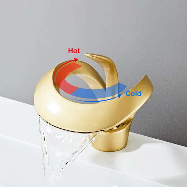 Himylen Gold Single Hole Bathroom Sink Faucet