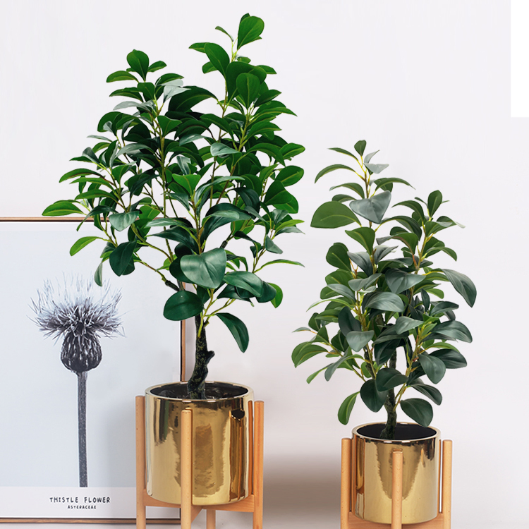 fake plants plastic green plants Artificial Peperomia for decoration potted