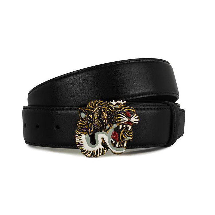Amazon Second-layer Leather belt men and women tiger buckle leather belt wholesale