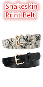 snakeskin print belt