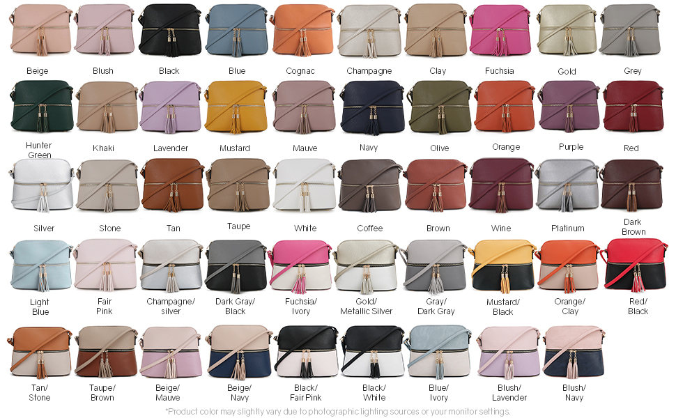Sugu crossbody bag color options