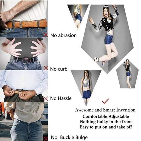Belt For Jean Pants,Dresses,No Buckle Stretch Elastic Waist Belt For Women/Men,No Bulge,No Hassle Waist Belt 