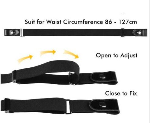 Belt For Jean Pants,Dresses,No Buckle Stretch Elastic Waist Belt For Women/Men,No Bulge,No Hassle Waist Belt