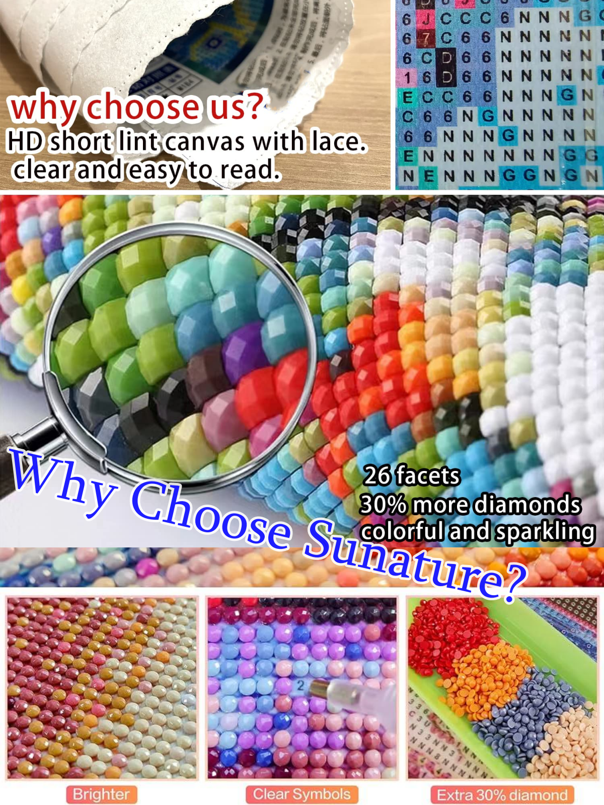 Sunature Diamond Painting Art Full Square Round Drills Beauty and Beast ...