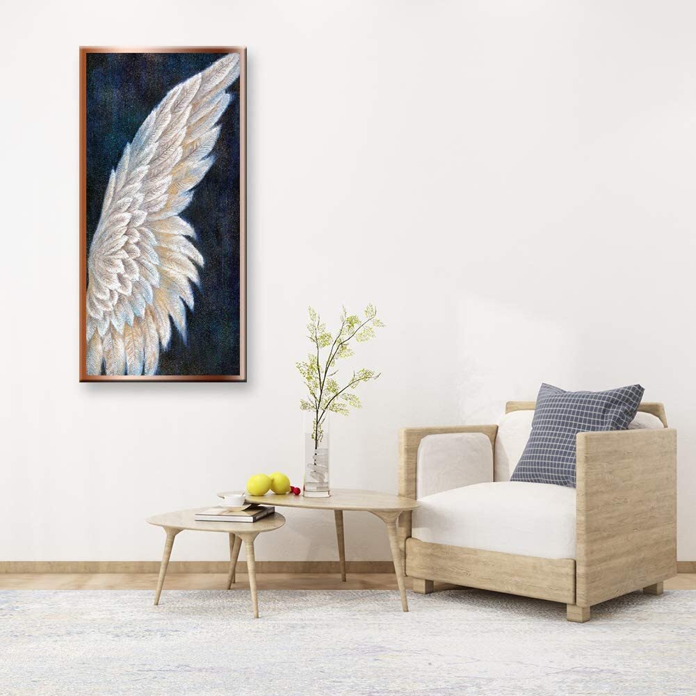 Feather Angel Wings Diamond Painting Kits for Adult Kids SundayGogo 2 PCS Full Round Drill Rhinestone Diamond Paint with Diamonds Home Decor Gift 11.8x17.7 Inches