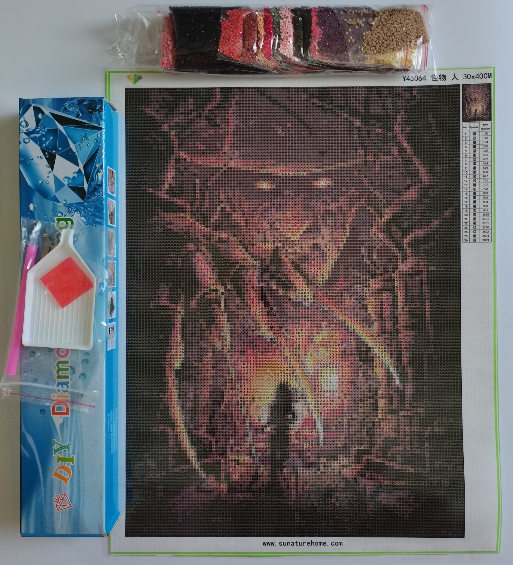 Sunature 5D DIY Full Square Round Drill Horror Movie Character Diamond