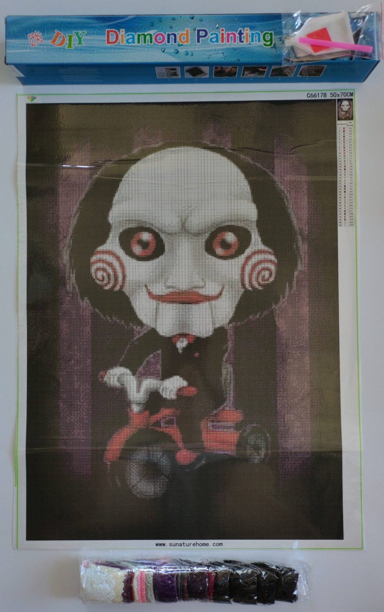 Sunature 5D DIY Full Square Round Drill Horror Movie Character Diamond