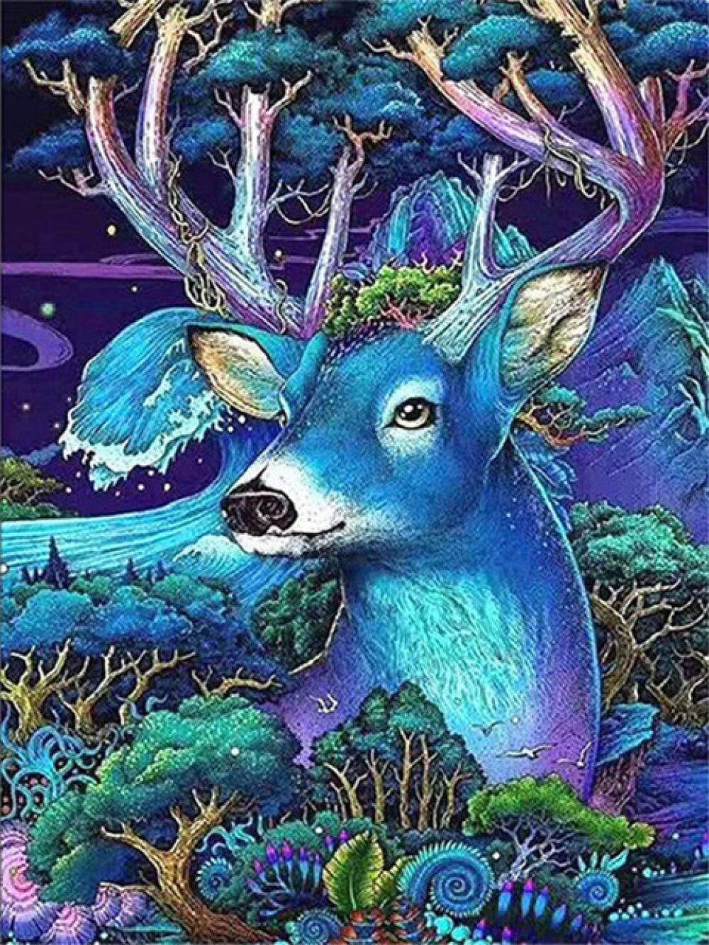 Sunature 5D Full Square Round Drills Elk Deer Diamond Painting Kit ...