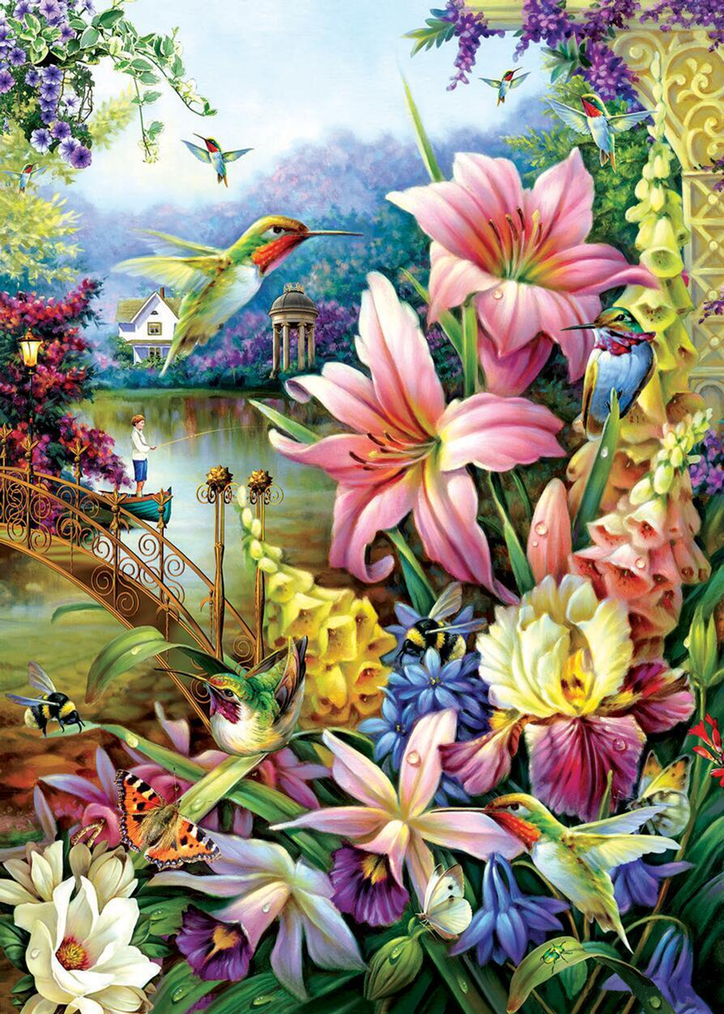 Sunature 5D Full Square Round Drills Bird Flower Diamond Painting ...