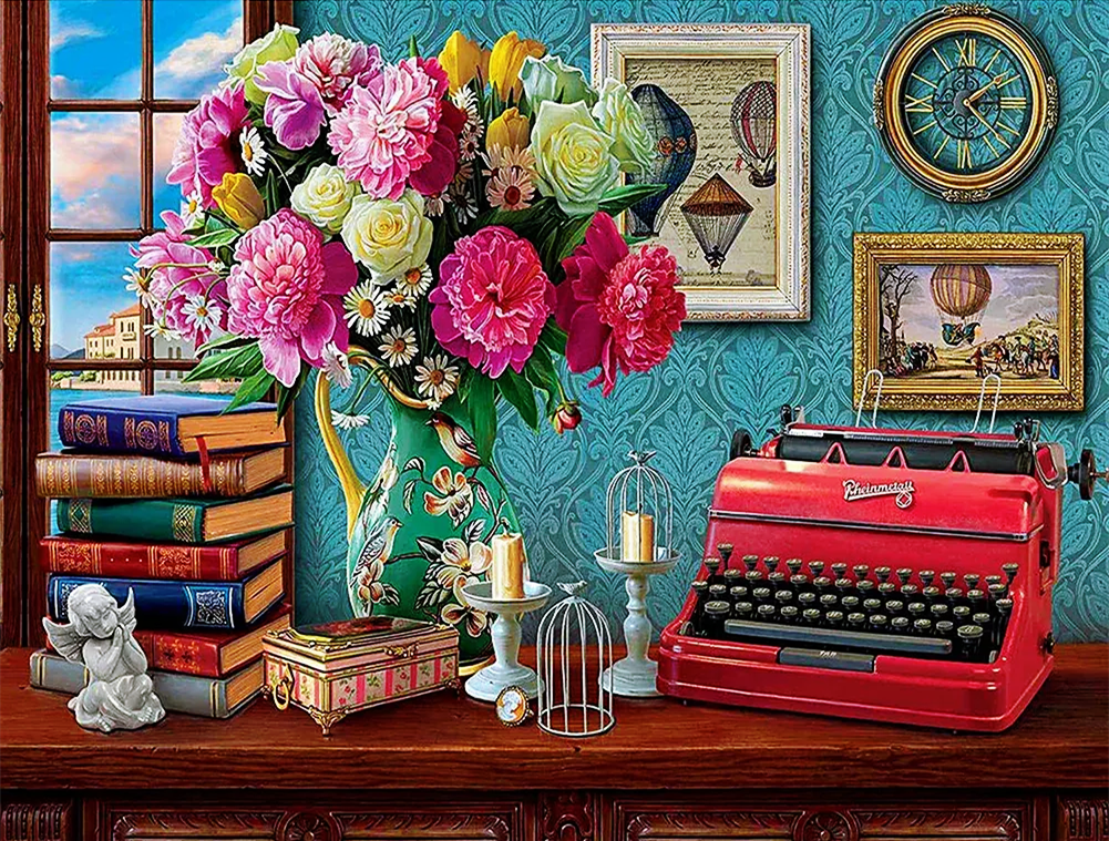 Sunature Diamond Painting Art Full Square Round Drills Flowers Diamond ...