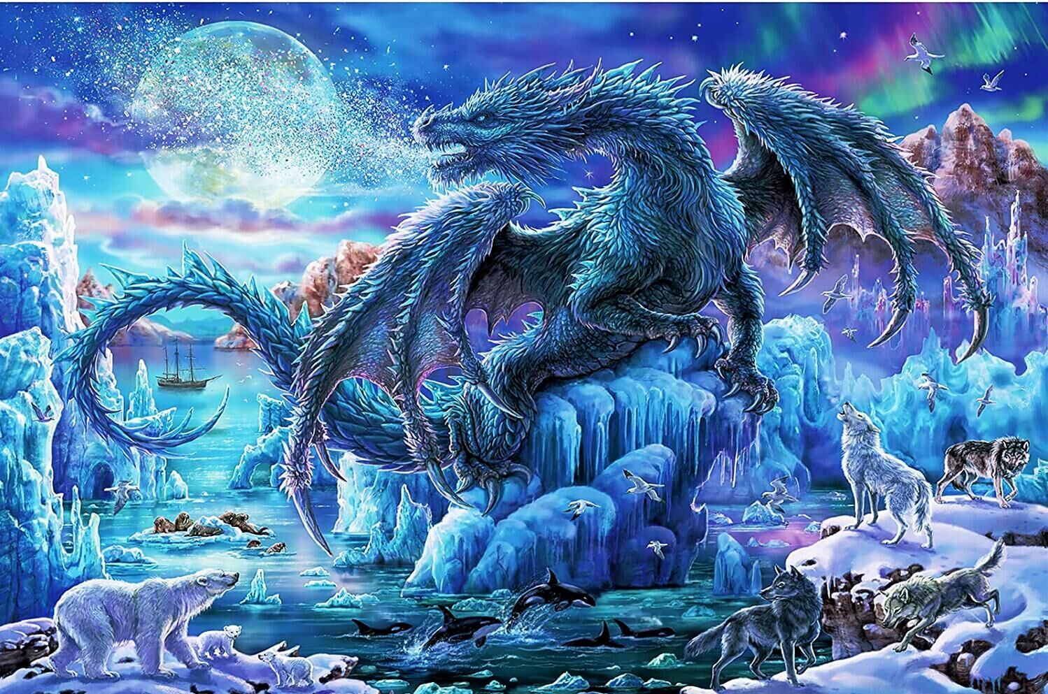 Sunature AB Diamond Painting Art Full AB Square Round Drills Dragon ...