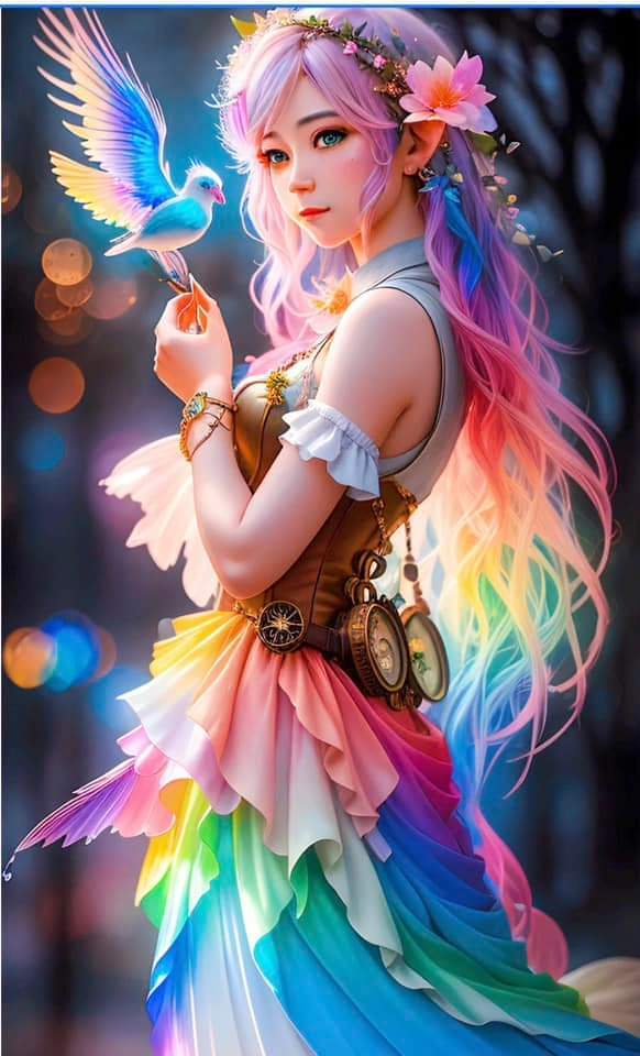 Sunature AB Diamond Painting Art Full Square Round Drills Girl Bird ...