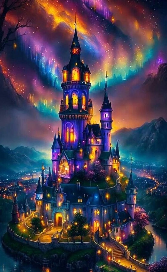 Sunature AB Diamond Painting Art Full Square Round Drills Castle Polar ...