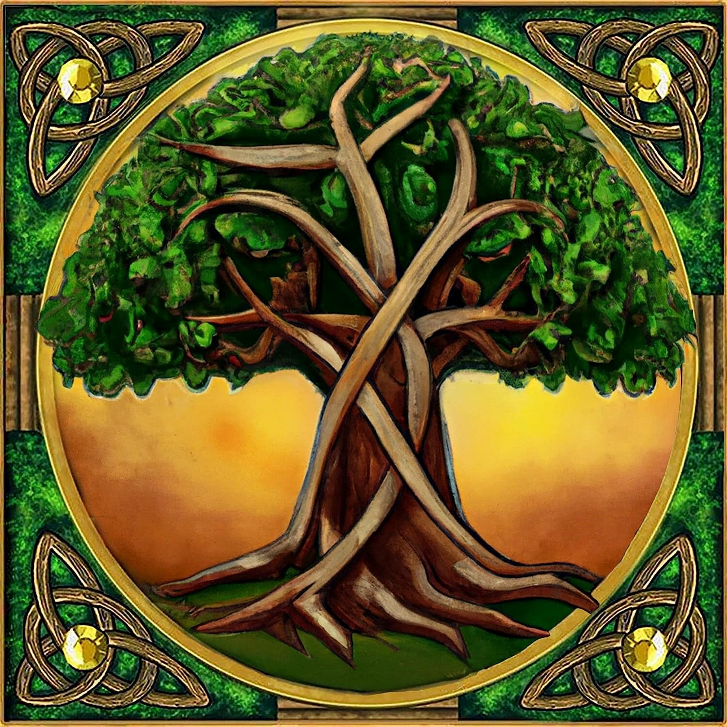 Sunature Diamond Painting Art Full Square Round Drills Tree Diamond