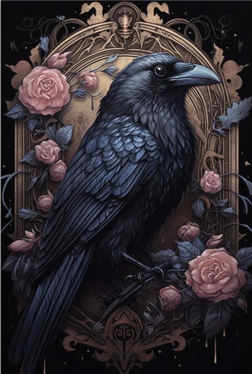 Sunature Diamond Painting Art Full Square Round Drills Bird Crow ...