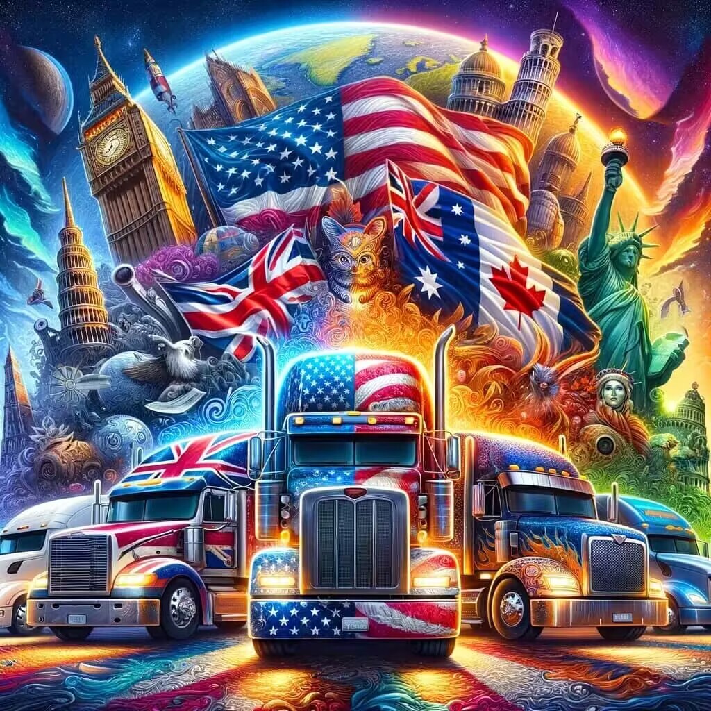 Sunature AB Diamond Painting Art Full Square Round Drills Eagle Truck ...