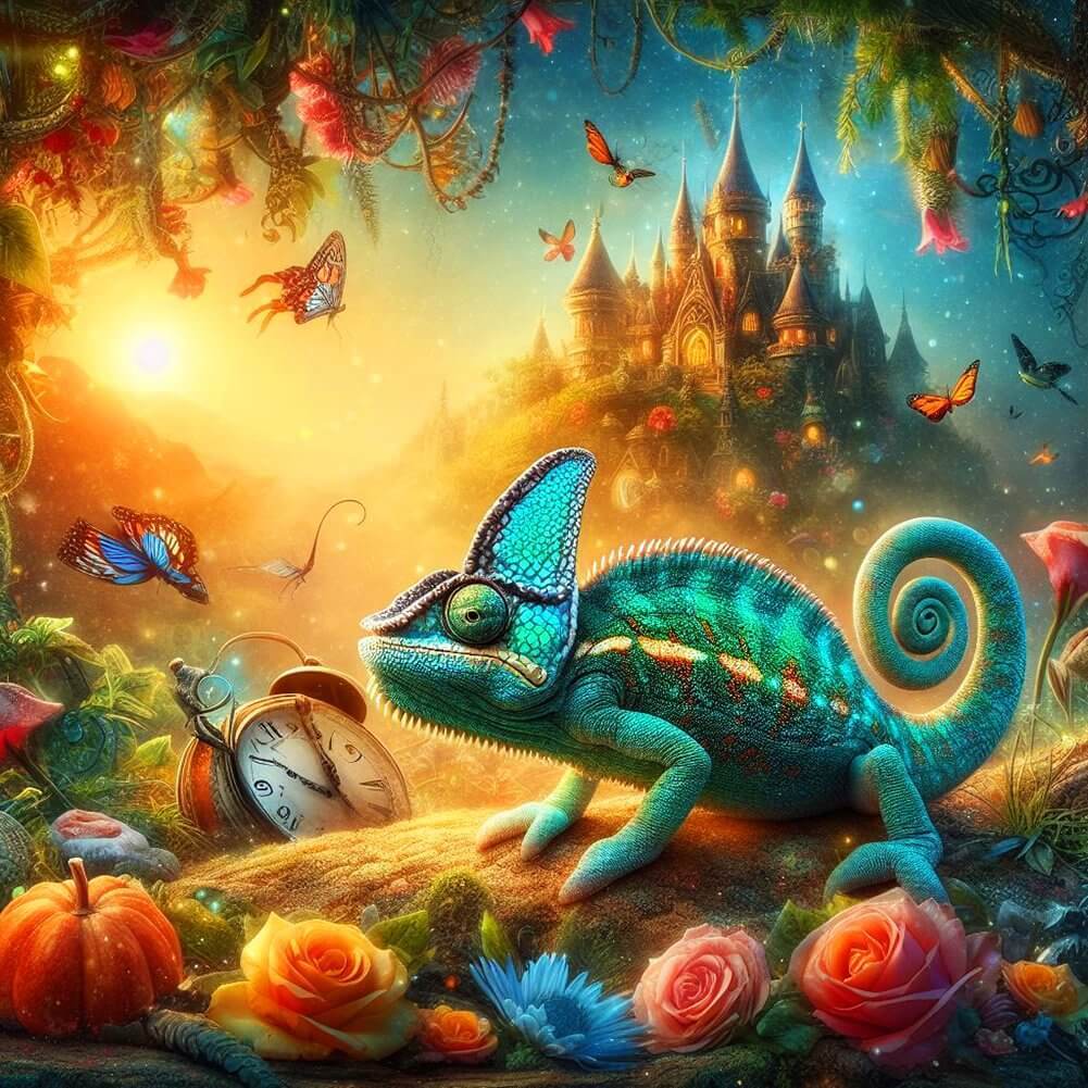 Sunature Diamond Painting Art Full Square Round Drills Lizard Diamond