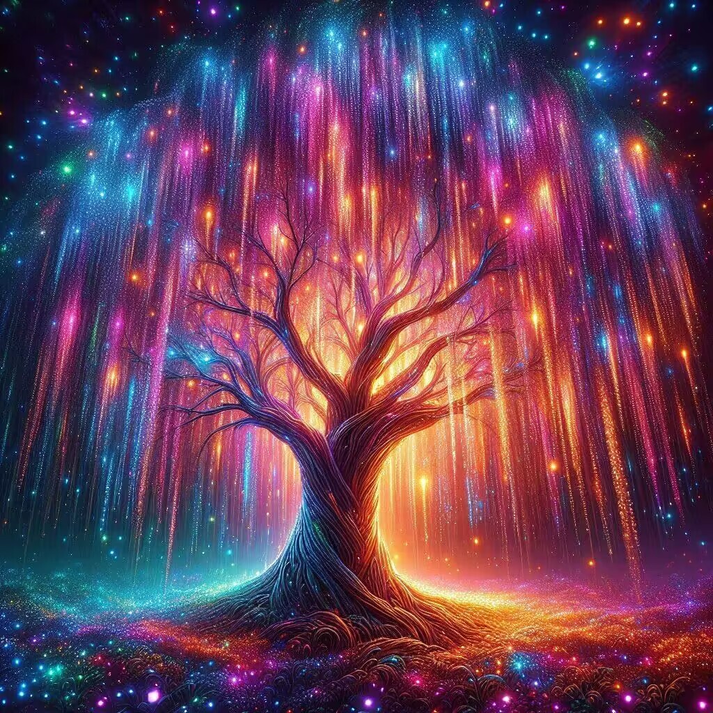 Sunature Diamond Painting Art Full Square Round Fairy Dust Drills Tree ...