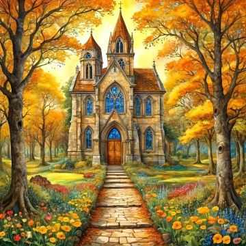 Sunature Diamond Painting Art Full Square Round Drills Castle House ...