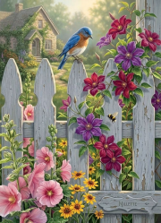 Sunature Diamond Painting Art Full Square Round Drills Bluejay Garden Cabin Diamond Painting Kit