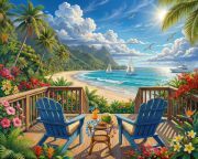 Sunature Diamond Painting Art Full Square Round Drills Holiday Beach Diamond Painting Kits